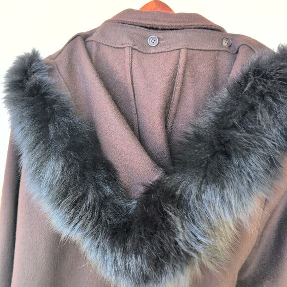 Vintage 80's Forecaster of Boston Wool Blend Coat Chocolate Brown Women's 10 - Picture 6 of 10